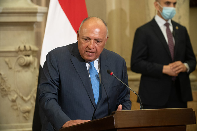 シュクリ外務大臣は、エジプトの立ち位置と、パレスチナ和平プロセスにおける交渉再開の努力を同国がどのように続けているかについて概説した。（シャッターストック/ファイル写真）
