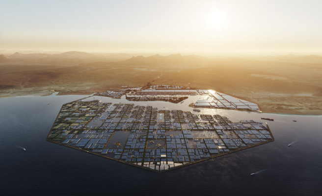 世界最大の水上工業団地となる予定のOXAGONのイメージ（提供）