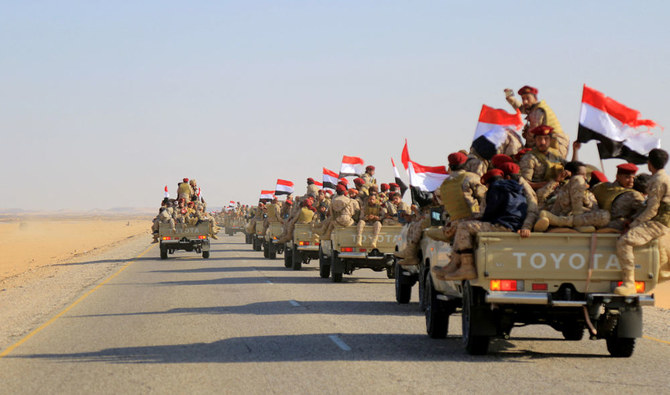 2021年11月16日、イエメン北部で戦う戦闘員に合流するために到着したイエメン軍の増援部隊。（AFP通信）