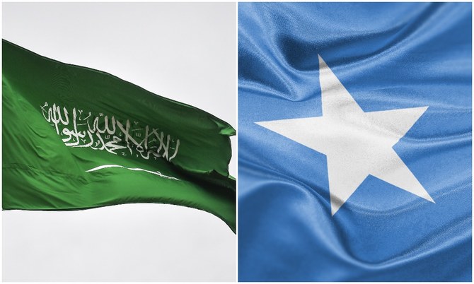 サウジアラビアとソマリアの国旗。（ファイル/ AFP）