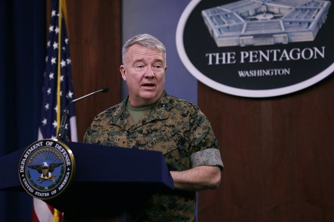 フランク・マッケンジー海兵隊大将は米軍最高司令官として中東を担当している。（ファイル/AFP）