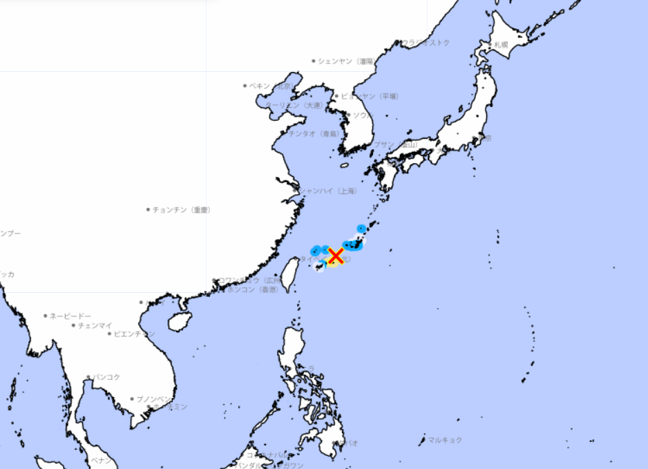 2021年12月26日、日本の最も南西に位置する琉球諸島でマグニチュード5.8の地震が発生した。（気象庁）