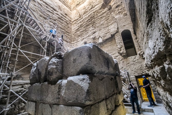 古代エジプトのジェセル王時代(紀元前27世紀)に作られた墓。エジプトの首都・カイロの南にあるサッカラ・ネクロポリスにて撮影。(ファイル/AFP)