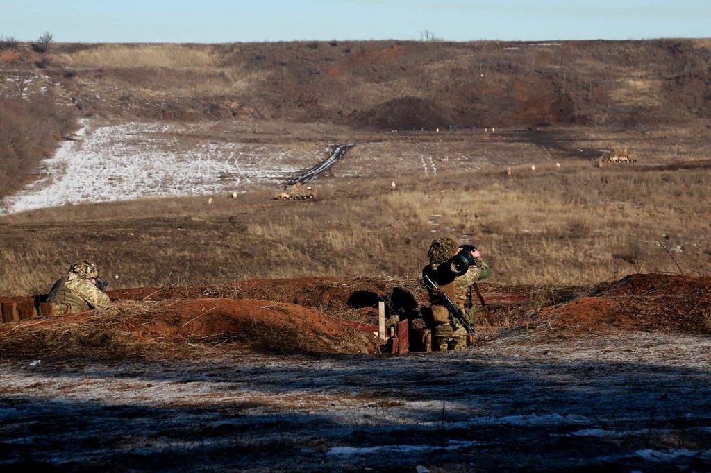 共同声明は、ウクライナ国境などでのロシア軍部隊集結についてＧ７は「重大な懸念」を有していると指摘。(AFP)