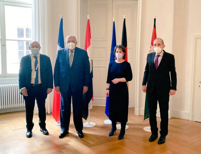 エジプト、フランス、ドイツ、ヨルダンの外相は、二国家解決に基づくパレスチナ・イスラエル間の和平努力への支持を表明した。(@MfaEgypt)