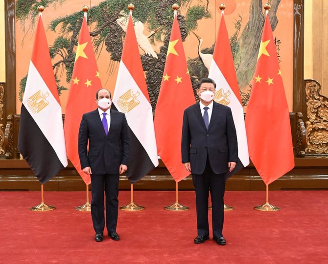 エジプトのアブドゥル・ファッターハ・エルシーシ大統領は、中国の習近平国家主席と会談した。（エジプト大統領府報道官のFacebook）