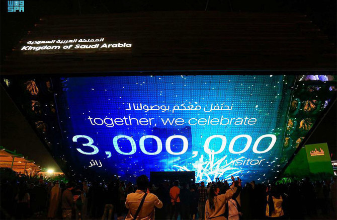 2020年ドバイ万博サウジアラビア館が来訪者300万人を達成。 (SPA)