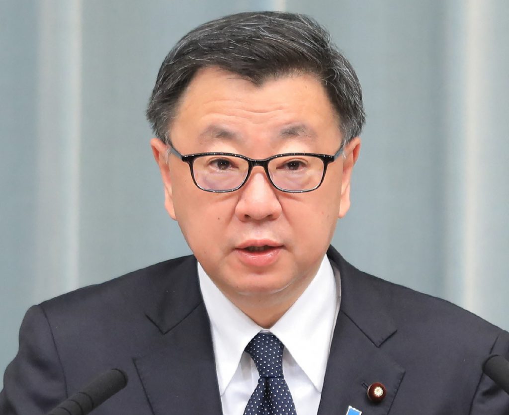 日本の松野博一内閣官房長官。（AFP）