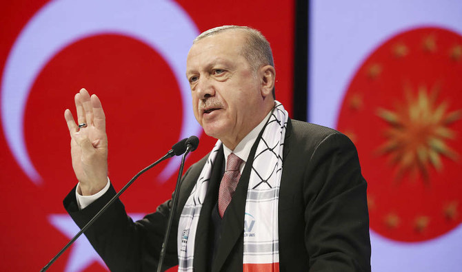 トルコのレジェップ・タイイップ・エルドアン大統領。（AP資料写真）