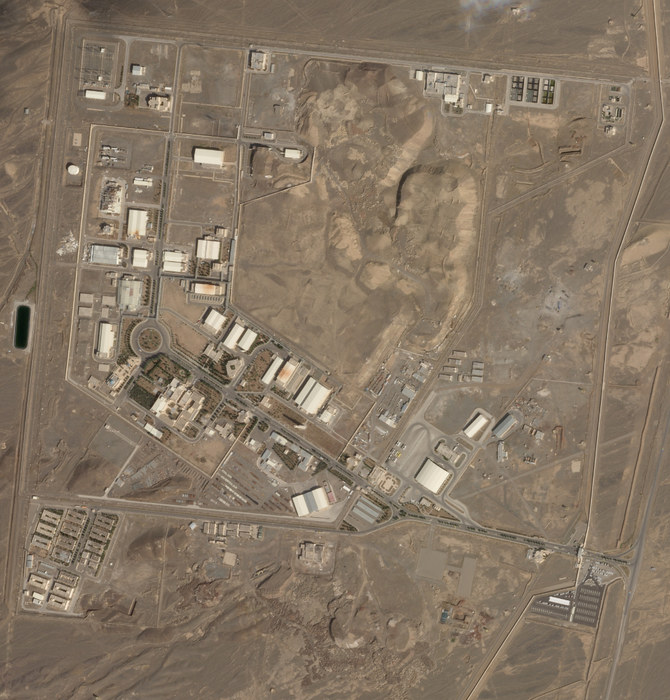 イランのナタンズにある核施設。（Planet Labs PBC via AP）