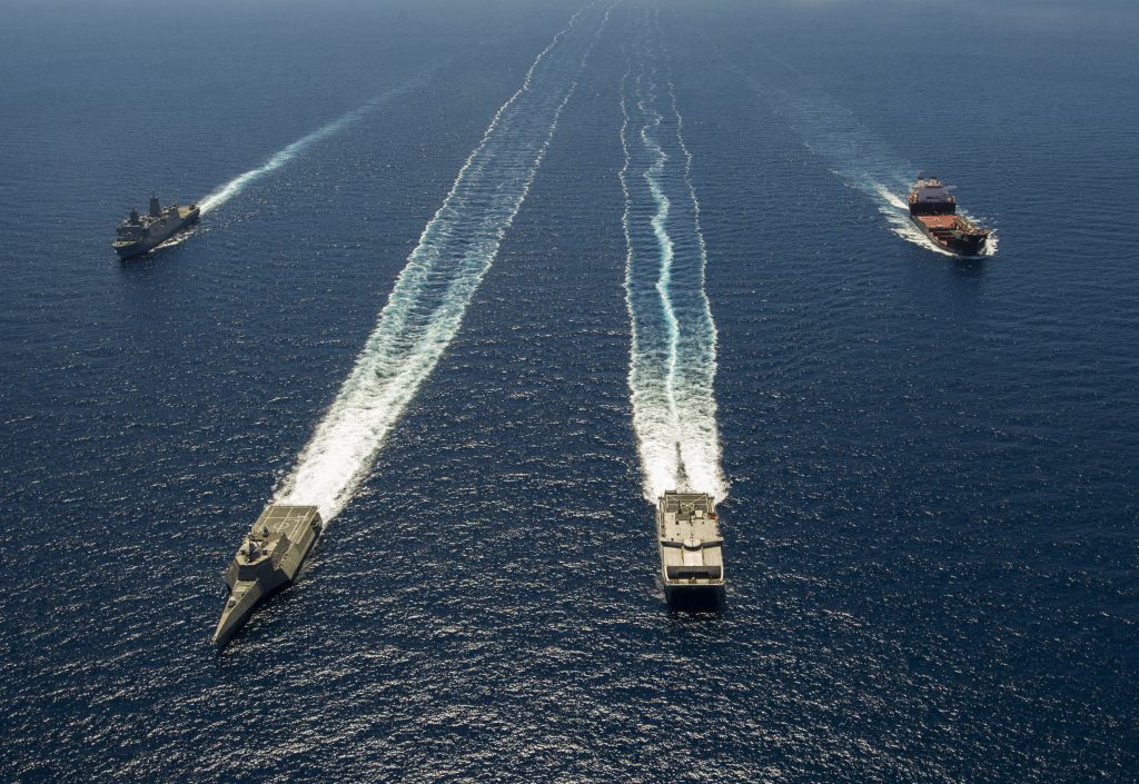 東太平洋を所管する米海軍第３艦隊は、「自由で開かれたインド太平洋を推進するため、集団能力を強化する」と強調した。(AFP)