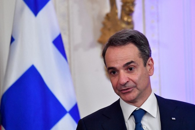 ギリシャのキリアコス・ミツォタキス首相は、自国の主権と権利を守る用意があると述べた。（ファイル/AFP）