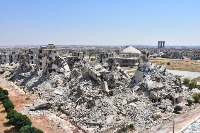 ユーチューバーはアサド体制のプロパガンダに騙され、シリアにおける破壊を誰が行ったのかについて疑問を投げかけている。（AFP）