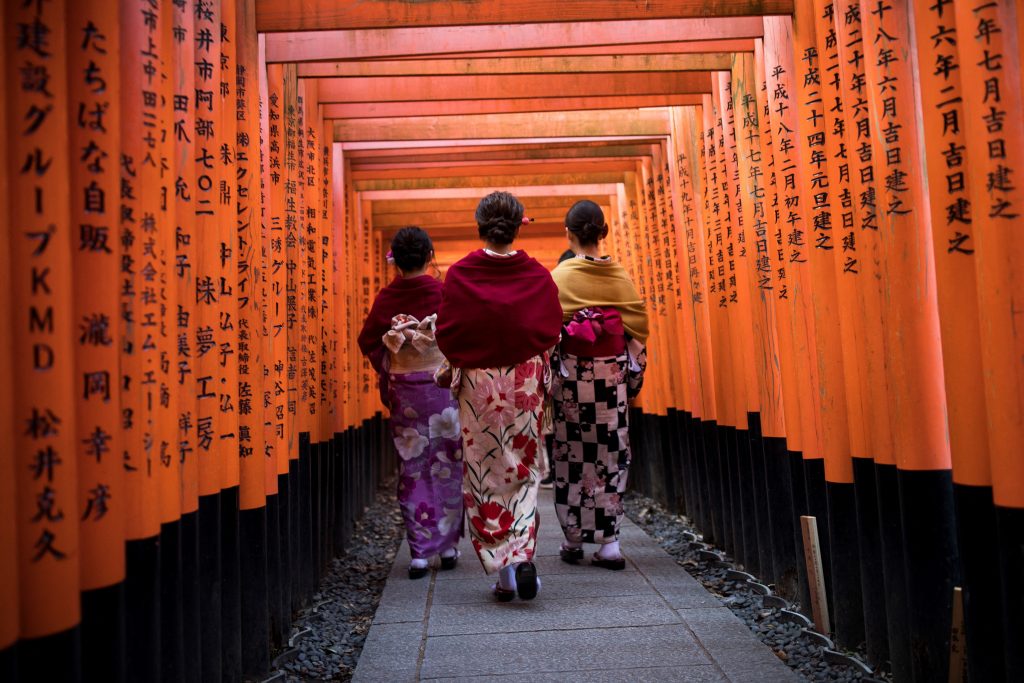 着物は日本の伝統的な衣装だ。（AFP）