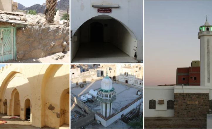 アル・ジュベール・モスク（左上）、アル・バイア・モスク（左下）、アル・カドル・モスク（中上）、アブ・インベ・モスク（中下）、アル・ファト・モスク（右）。(SPA)