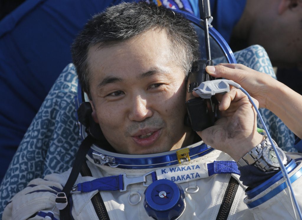 若田さんの飛行は日本人最多の５度目。ＩＳＳ長期滞在も３度目となる。(AFP)