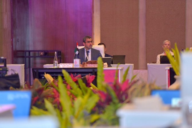 G20エネルギー移行閣僚会議で発言するUAEエネルギー・インフラ省のシェリフ・サリム・アル・オラム石油担当事務次官。（WAM)