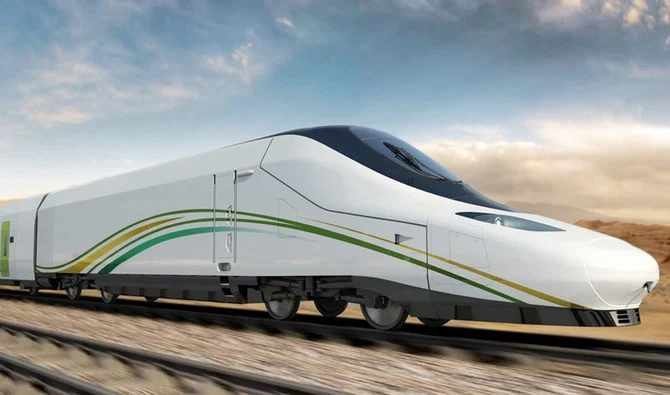 ハラマイン高速鉄道は最高時速300キロ以上で走行する。（アラブニュースの資料写真）