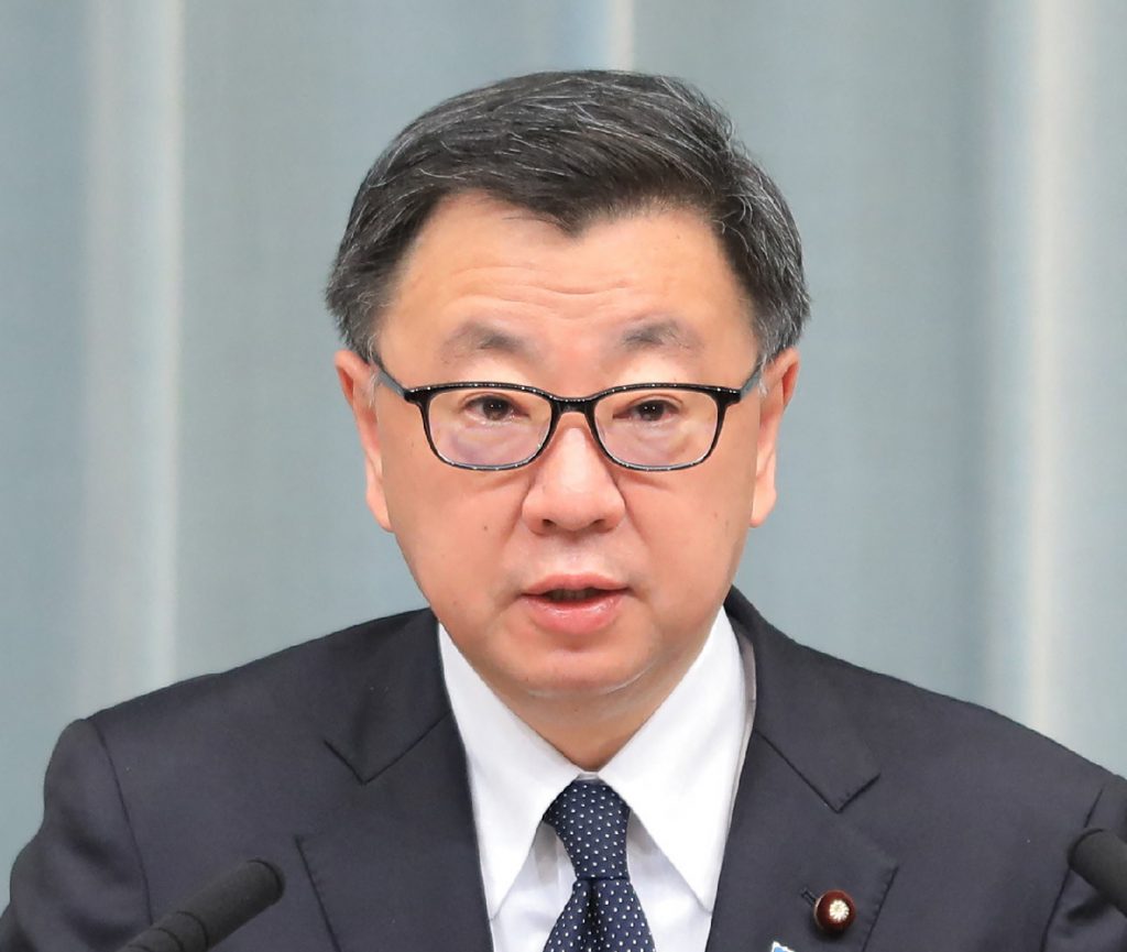 日本の松野博一官房長官。（AFP）