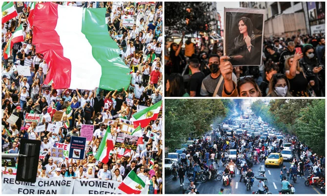 専門家らはアラブニュースに対し、イランで拡大中のデモにとって中心的リーダーの不在は「良くもあり悪くもある」と語る。(AFP/ファイル写真)