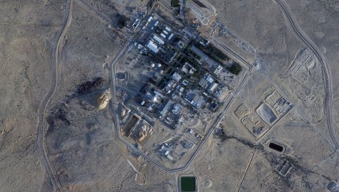 イスラエル・ディモナ近郊のシモン・ペレス・ネゲブ核研究センター（2021年2月22日撮影）。（AP Photo）