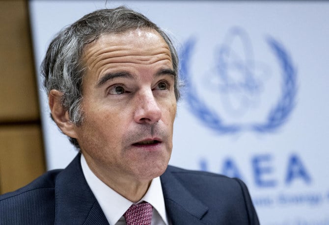 グロッシ事務局長のツイートはイランの国営メディアが伝えたモハマド・エスラミ原子力庁長官の発言に対する反応だが、同国はIAEAには直接そのようなコメントをしていない。（ファイル/AFP）