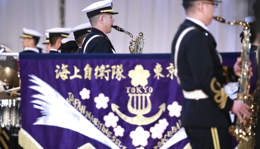 日本の自衛隊が金曜日、国際協力と発展を祝して武道館で音楽コンサートを開催した(ANJ/ Pierre Boutier)