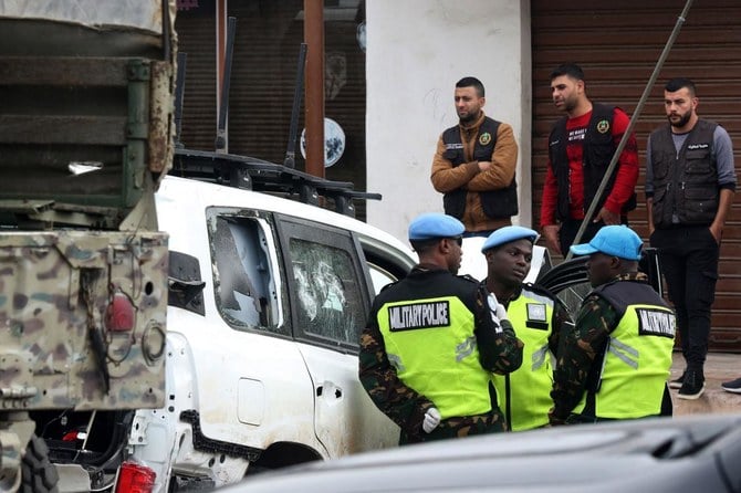 14日、UNIFILの車列がレバノン南部アル・アカビヤ村で銃撃を受け、アイルランド軍兵士1名が死亡、3名が負傷した。（AFP）