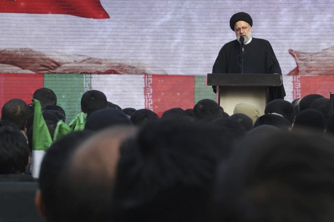 2022年12月27日（火）、イラン、テヘランで演説するイランのイブラヒム・ライシ大統領。（ファイル/AP）