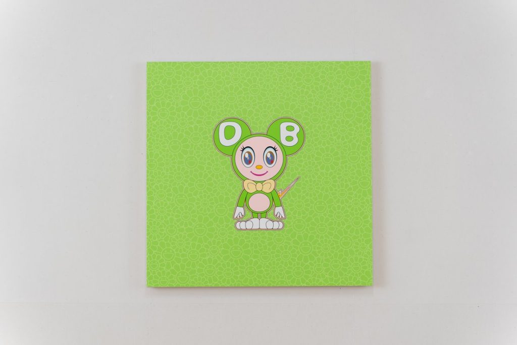 《Green Green》2020年 アクリル、キャンバス、アルミフレームにマウント 100×100cm(©2020 Takashi Murakami/Kaikai Kiki Co., Ltd. All Rights Reserved. 提供:ペロタン)