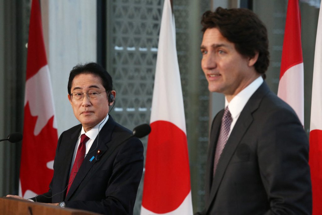 岸田氏はまた、５月に広島市で開く先進７カ国首脳会議（Ｇ７サミット）の成功に向けた協力を要請。(AFP)