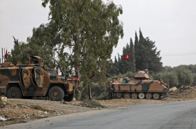 2022年10月18日、シリアの町アフリン郊外のカフル・ジャンナ地区で撮影されたトルコ軍。(AFPファイル)