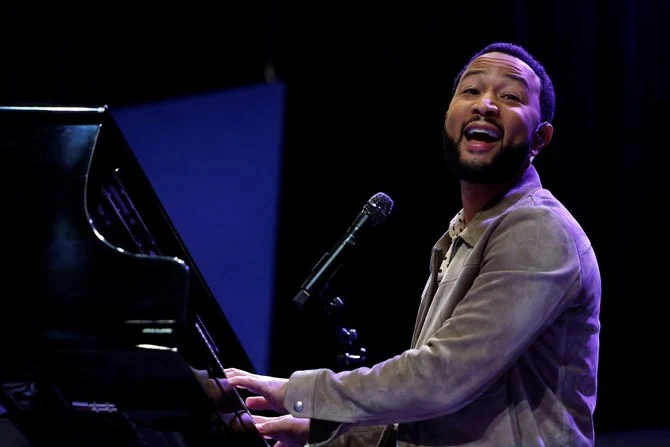 ジョン・レジェンドが1月28日にディルイーヤE-Prixに出演。(AFP)