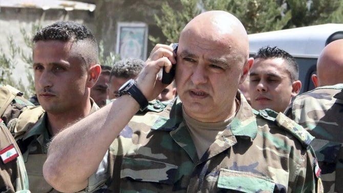 大統領候補に浮上しているレバノン軍司令官のジョセフ・アウン将軍。（ファイル写真：AFP）