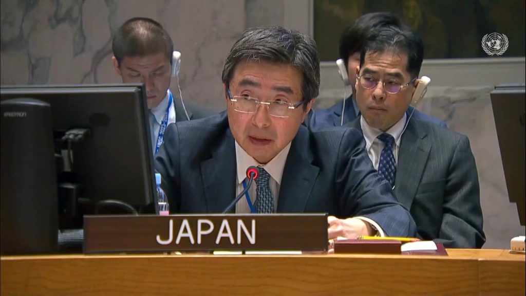 日本の国際連合常駐代表である石兼公博氏。（国際連合日本政府代表部）