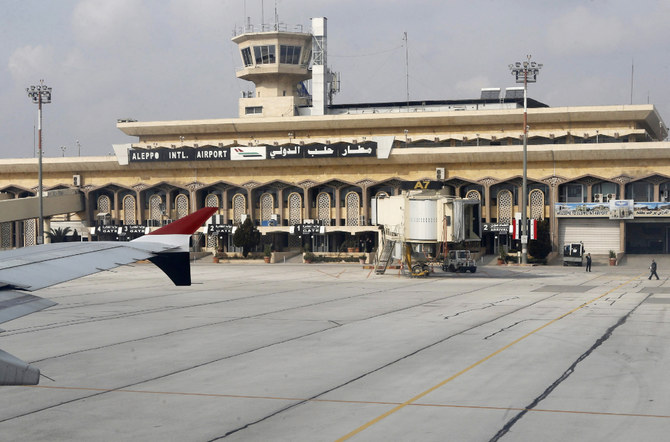 2020年2月19日撮影、商用便再開時のシリア北部の都市アレッポの空港の様子。（AFP）