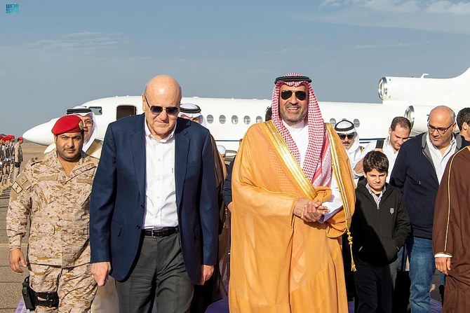 29日にレバノンのナジーブ・ミカティ首相がマディーナに到着。（SPA）