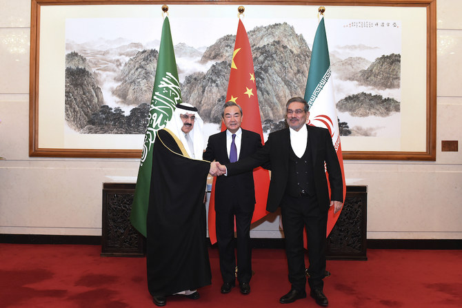 イランとサウジアラビアは、7年間の緊張状態を経て、国交を回復し、大使館を再開することに合意した。（新華社/AP）