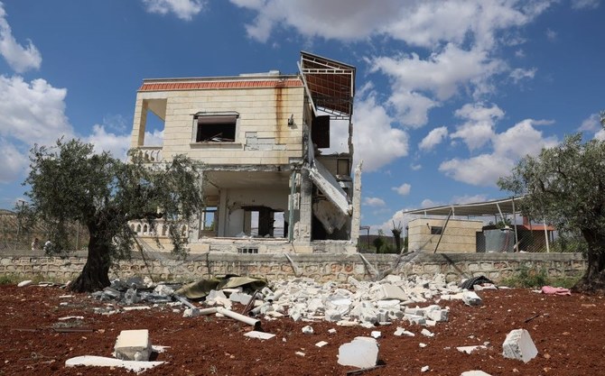 トルコ情報機関（MIT）の工作員によってダーイシュ指導者のアブ・フセイン・アル・クライシ氏が殺害された現場となった家。2023年5月1日（月）、シリアのアレッポの北。（写真：AP）
