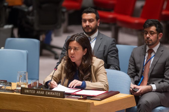 UAEの国連大使は、2年間の任期中に2度目となる国連安全保障理事会の議長国に就任した。(アラブ首長国連邦国連常駐代表部)