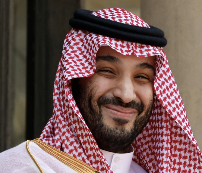 2023年6月16日、パリでフランス大統領と会談するため大統領官邸エリゼ宮に到着するサウジアラビアのムハンマド・ビン・サルマン皇太子殿下。（ファイル/AFP）