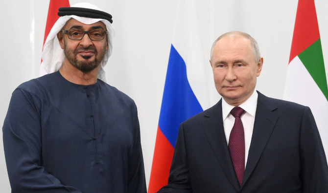 ロシアとUAEの首脳が電話会談を行ったと、ロシア大統領府とUAEの国営通信が月曜日に伝えた。（AFP/ファイル）