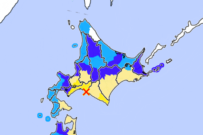 マグニチュード6.2の地震が日本の最北端の本土である北海道を揺らした。(気象庁)