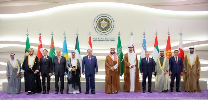 サウジアラビアのジェッダで会談するGCCと中央アジアの指導者たち。（SPA）