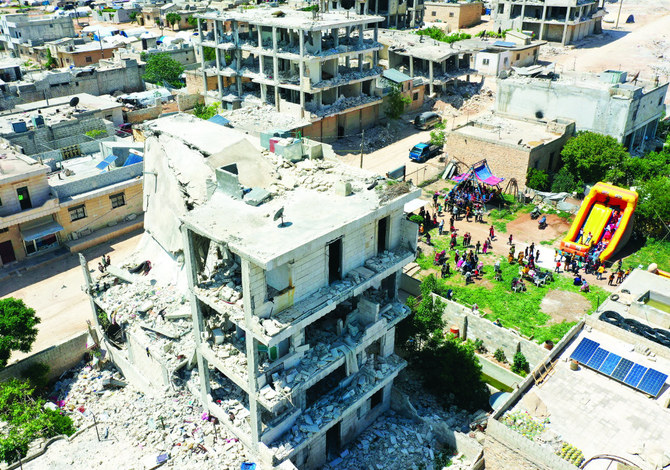 シリア北西部、反体制派支配下のアレッポ県ジンディレスは、2月6日の地震の後にかなり早く人道援助を受けることができたという意味では比較的幸運だった。（AFPファイル写真）