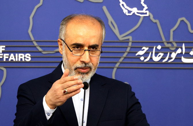 イランの首都テヘランで記者会見を行うイラン外務省のナセル・カナニ報道官。(ファイル/『AFP』)