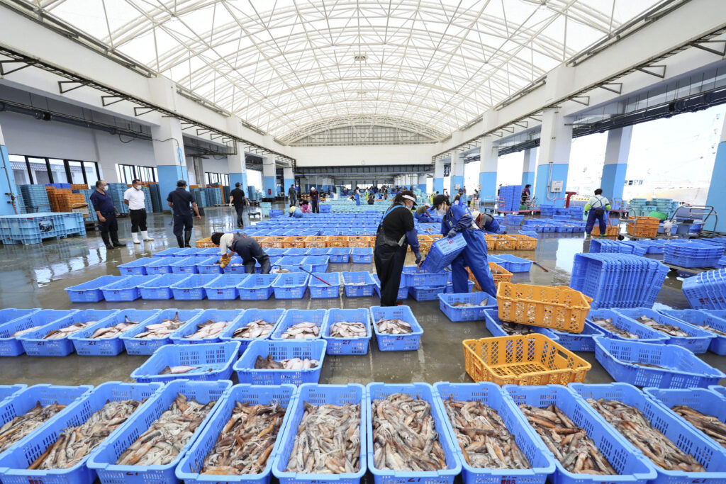 同じく輸入規制が強化された香港向けは、魚介類全体で１１％減となった。(AFP)
