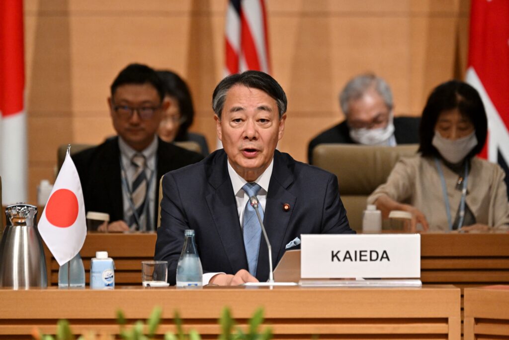 先進７カ国（Ｇ７）下院議長会議が８日、東京都内で開かれ、ロシアによるウクライナ侵攻、エネルギー安全保障について討議した。(AFP)