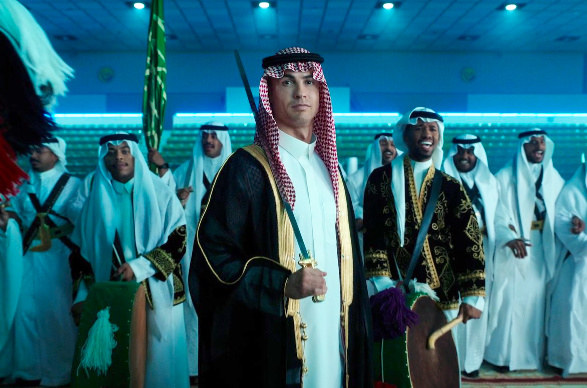 サウジアラビア・ナショナルデーのビデオに登場する、ロナウド。(アル・ナスル)