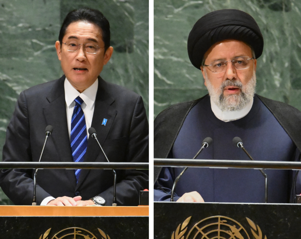 ライシ大統領は、日本とイランの二国間関係を様々な分野で拡大したいと述べた。(AFP)